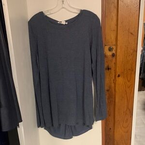 Love Riche Gray Long Sleeve Blouse Relaxed Fit